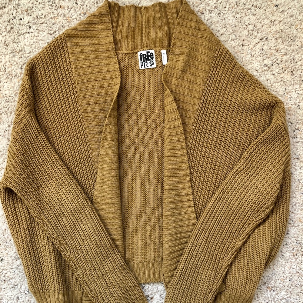 Mustard/Green cardigan.